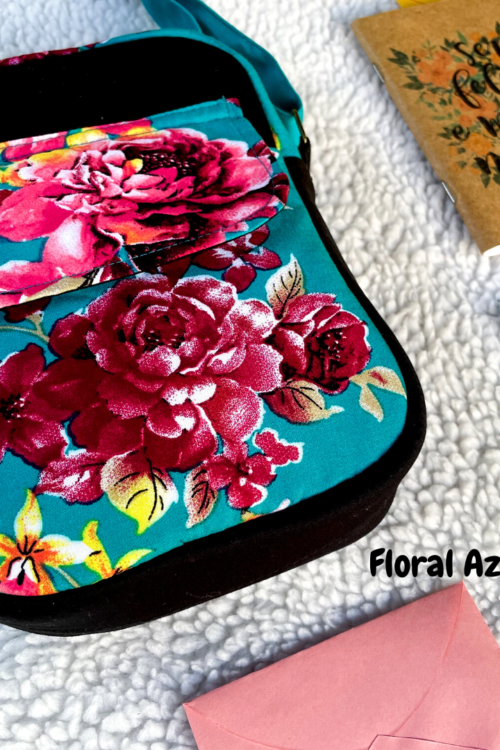 Bolsa Mini Floral Azul