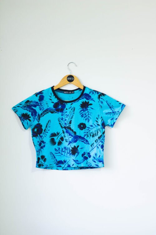 Cropped Floral Azul