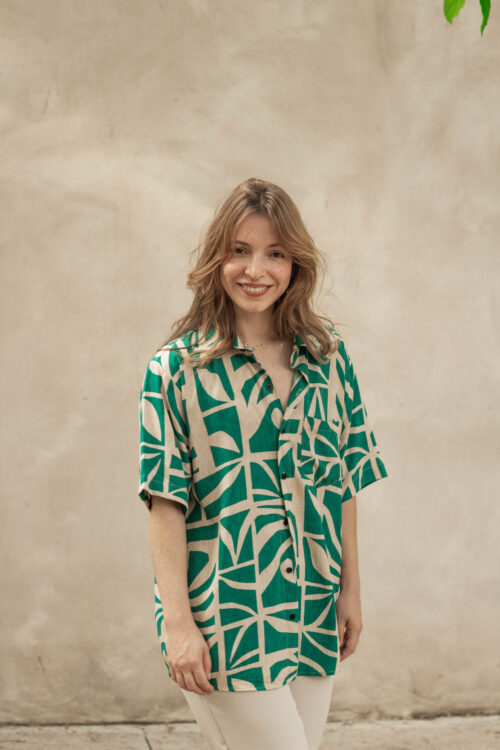 Camisa Labirinto Verde Água