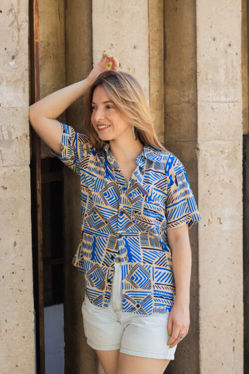 Camisa Tribal Azul