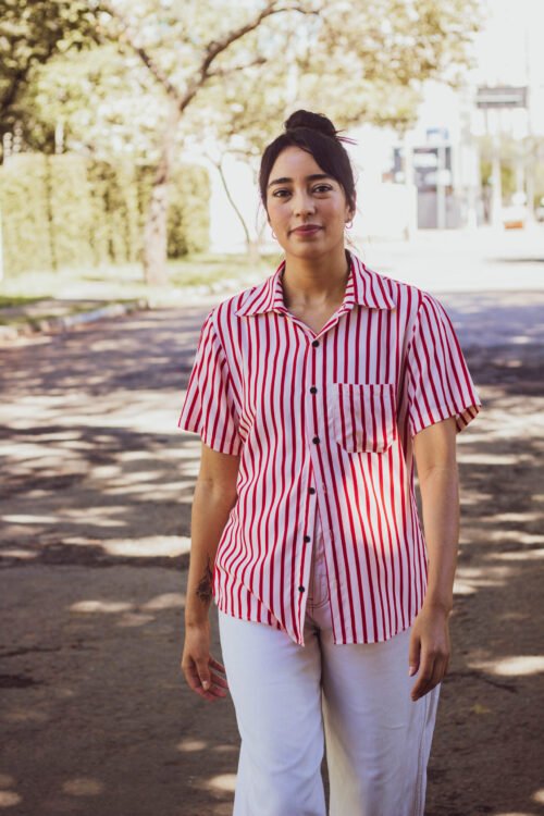 Camisa Listrada Vermelha