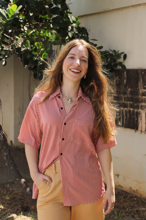 Camisa Listrada Terracota