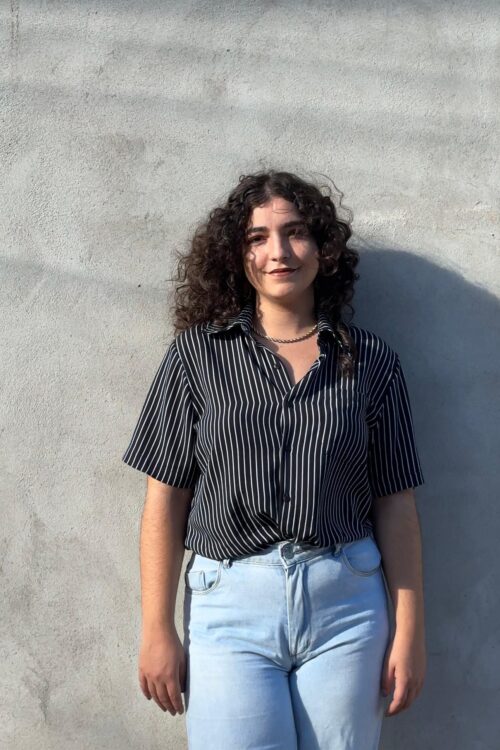 Camisa Listrada Preto Com Branco