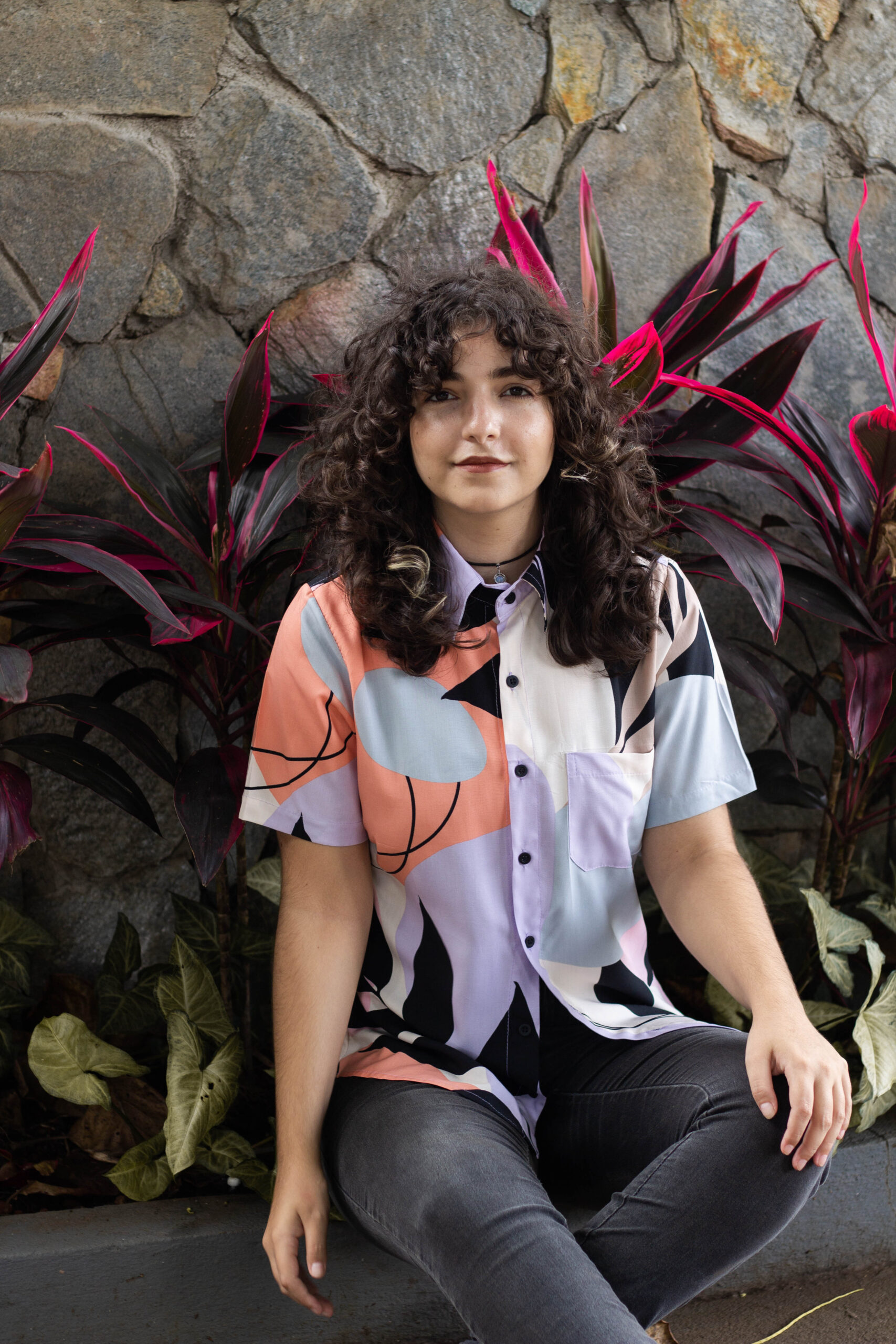 Camisa Floral Lilás - Elas, P