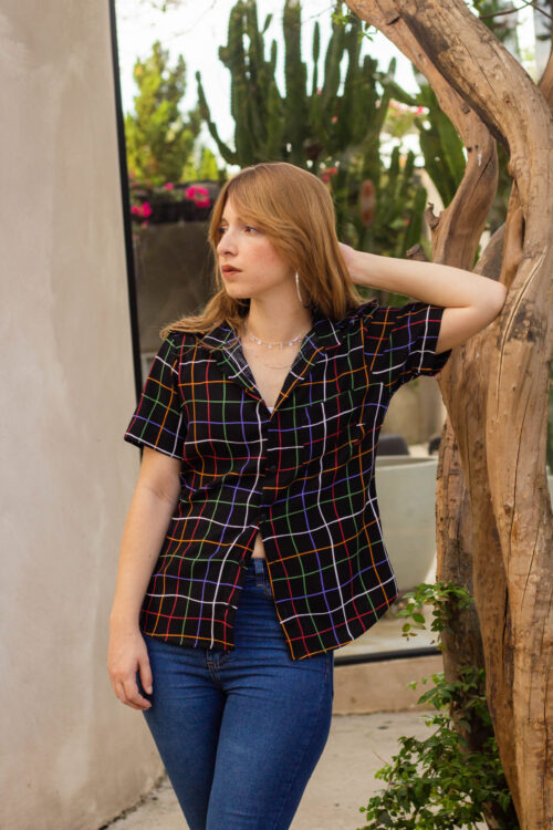 Camisa Grid Preta