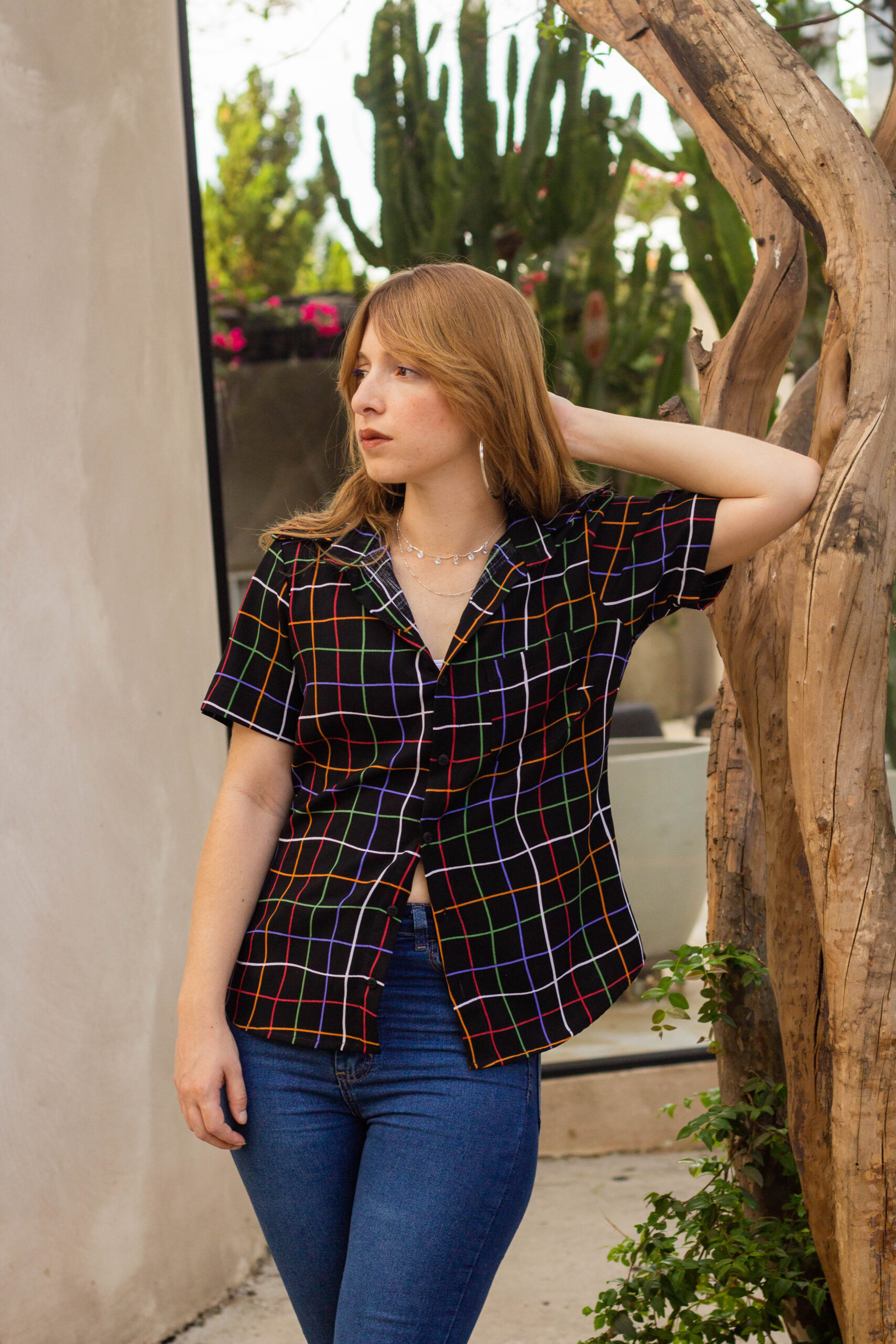 Camisa Grid Preta - Elas, M