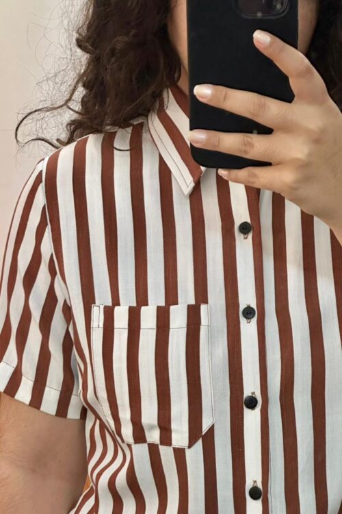 Camisa Listrada Marrom